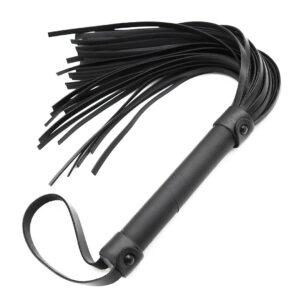Tasseled Leather Black Whip