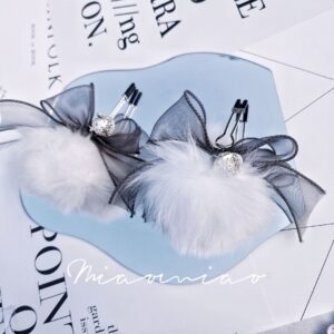 Fox Fur Ball Bell Nipple Clamps