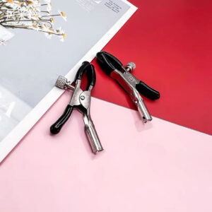Black & Pink Metal Nipple Clamps